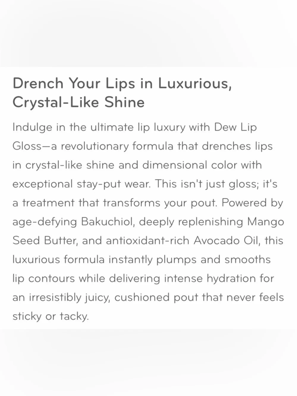 Purlisse MAUVE BERRY dew lip gloss plumping Lipstick - Hydrating Shine